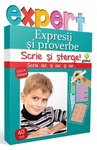 Expresii și proverbe. Scrie și șterge! Expert (7-10 ani)