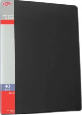 Mapă plastic DACO, 20 folii, negru