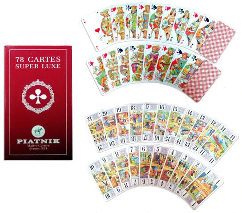 Cărți de tarot Piatnik „Tarot Super Luxe”, culoare spate roșu burberry