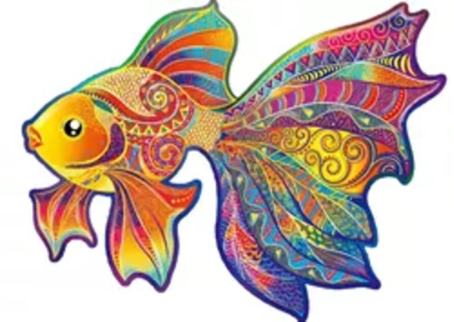 Puzzle de lemn, 100 piese în formă de peștișor