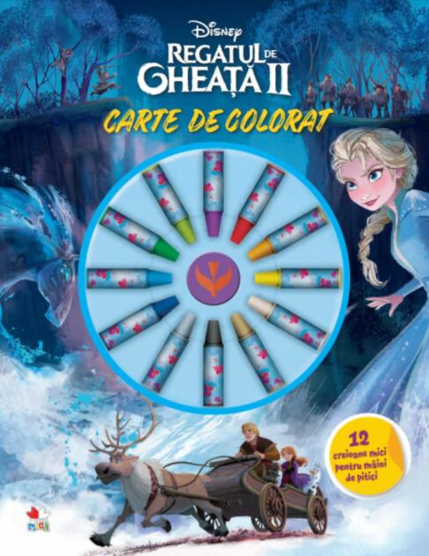 Disney. Regatul de gheață II. Carte de colorat. 12 creioane mici pentru mâini de pitici