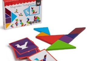 Puzzle magnetic educativ din lemn: Tangram
