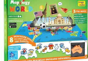 Puzzle Realitate Augmentată cu activități în Limba Engleză: Harta Lumii cu Steaguri și Capitale Mapology World