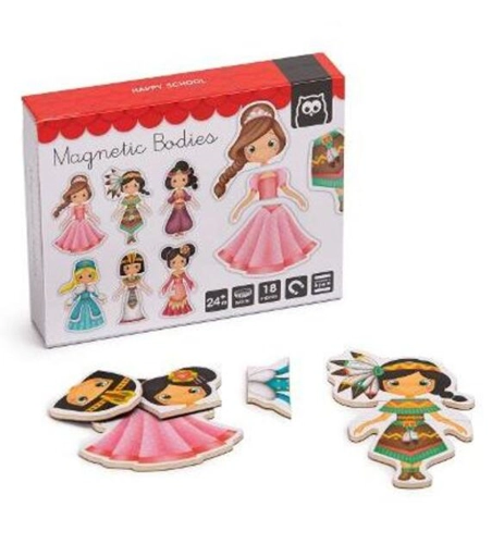 Puzzle magnetic educativ din lemn: Prințesă