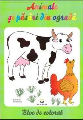 Animale şi păsări din ogradă - Bloc de colorat