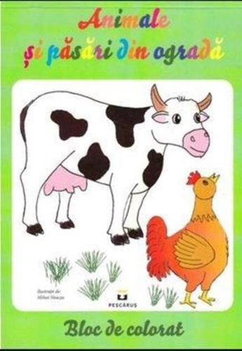 Animale şi păsări din ogradă - Bloc de colorat
