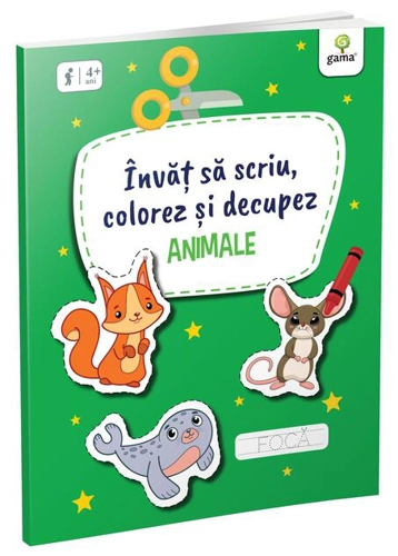 Învăț să scriu, colorez și decupez. Animale