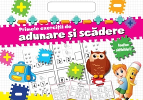 Bloc cu abțibilduri - Primele exerciții de adunare și scădere