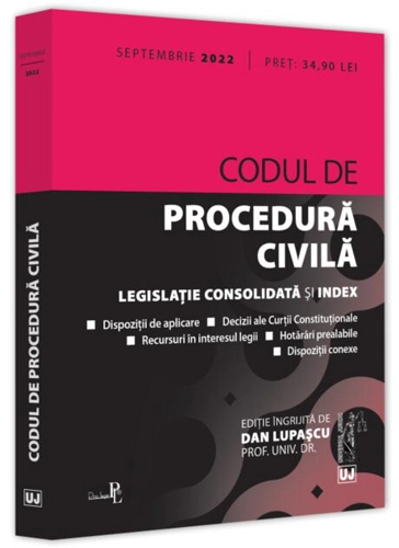 Codul de procedură civilă. Legislație consolidată și index (ianuarie 2022)