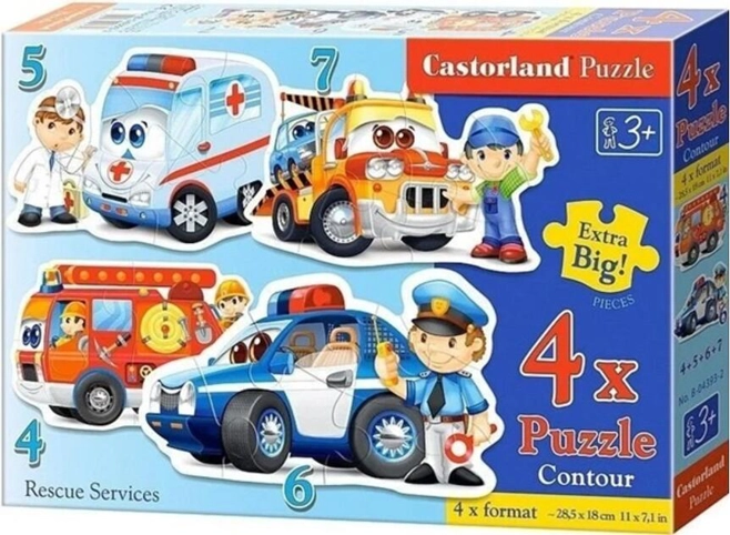 Puzzle 4 în 1 (4+5+6+7 piese) „Rescue Services”
