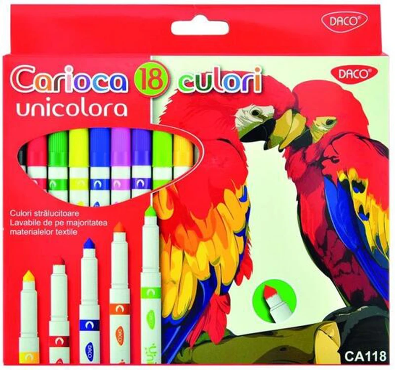Carioci Daco Unicolora, vârf conic, 18 culori - CA118