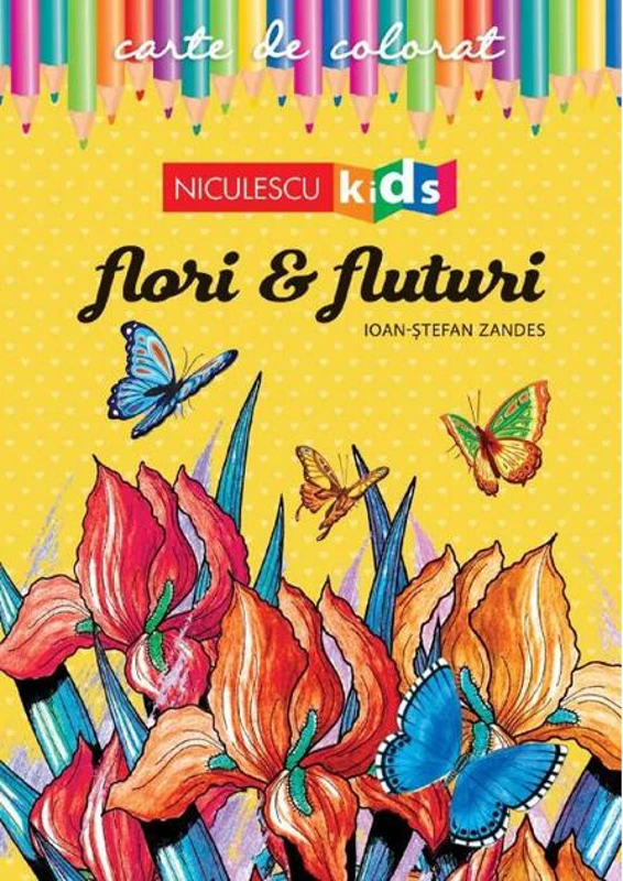 Carte de colorat Flori & Fluturi