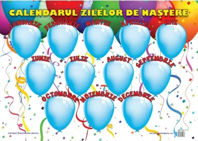Planșă - Calendarul zilelor de naștere