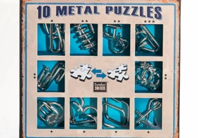 Set Albastru 10 Metal Puzzles