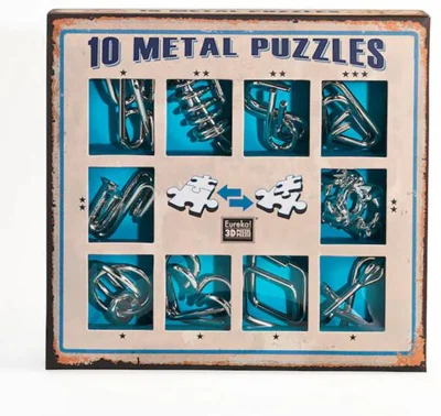 Set Albastru 10 Metal Puzzles