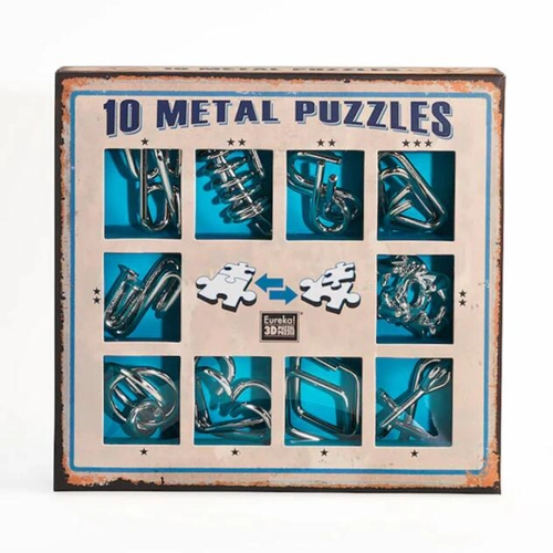 Set Albastru 10 Metal Puzzles