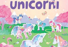 Colorează și decupează unicorni (roz)
