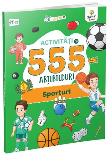 Activități cu 555 abțibilduri - Sporturi. Stick it!