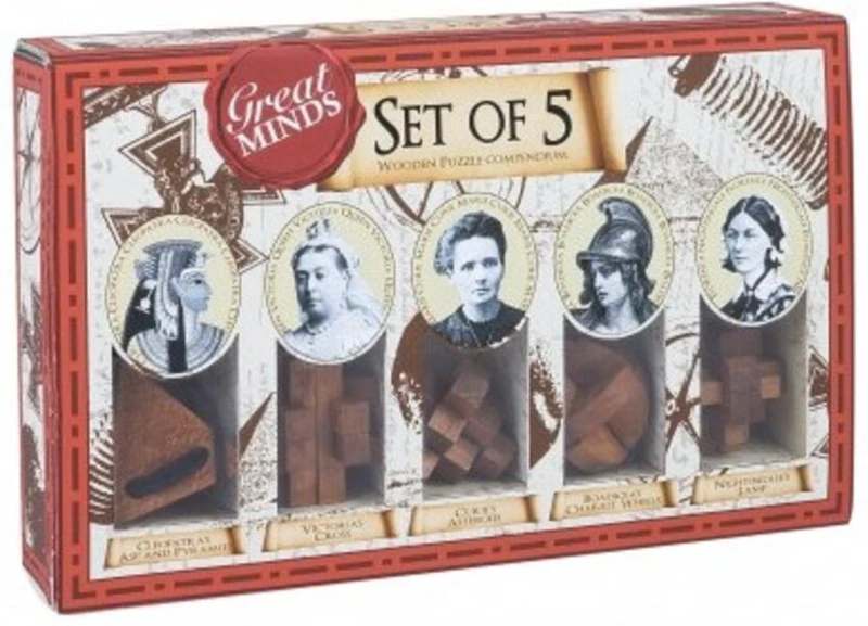 Set 5 puzzle-uri din lemn. Great Minds