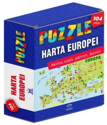 Harta Europei - Puzzle (104 piese, A3)