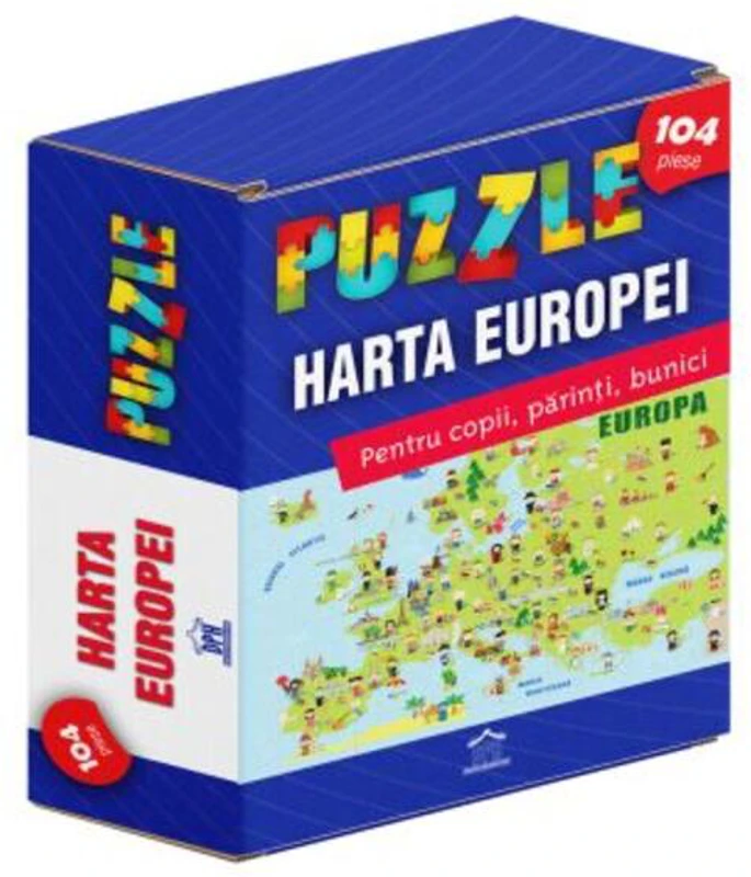 Harta Europei - Puzzle (104 piese, A3)
