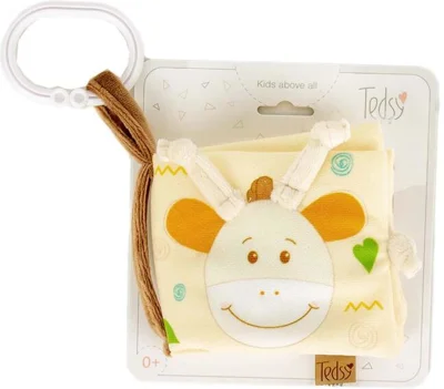 Carte de pluș cu activități Tedsy Girafă, 10 cm