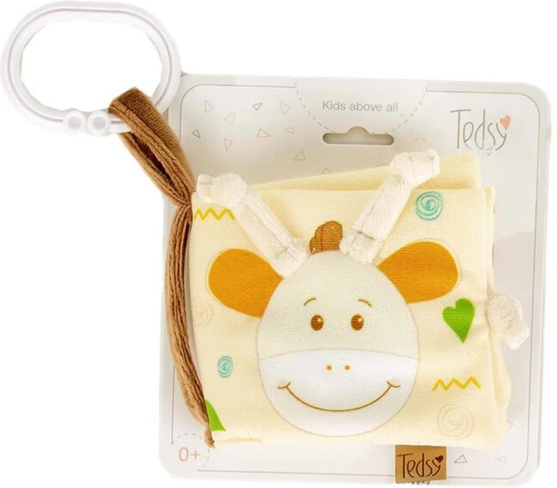 Carte de pluș cu activități Tedsy Girafă, 10 cm