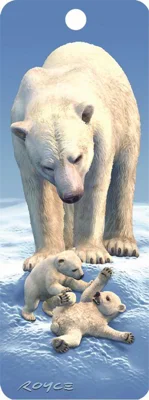 Semn de carte 3D - Polar Bears