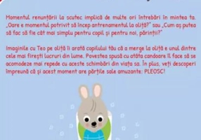 Teo învață să meargă la oliță