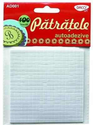 Acesorii de craft: Pătrățele autoadezive DACO, 400 bucăți - AD001