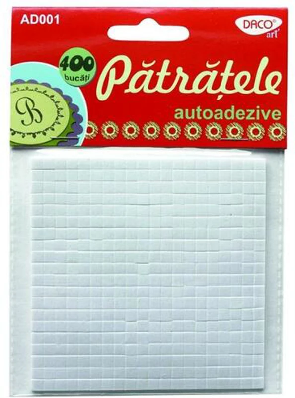 Acesorii de craft: Pătrățele autoadezive DACO, 400 bucăți - AD001