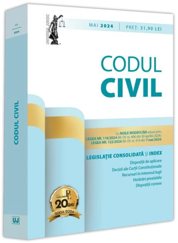 Codul civil. Legislație consolidată și index (mai 2024)