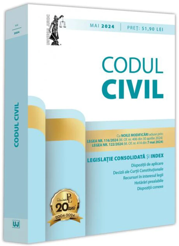 Codul civil. Legislație consolidată și index (mai 2024)