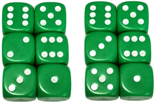 Set 12 zaruri 12 mm - verde opac