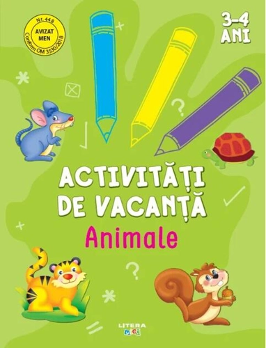 Activități de vacanță. Animale (3-4 ani)