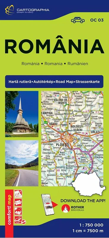 Hartă rutieră România Comfort