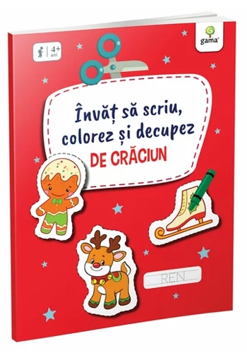 Învăț să scriu  colorez și decupez de Crăciun