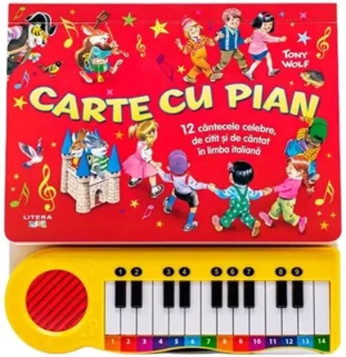 Carte cu pian. 12 cantecele celebre, de citit si de cantat in limba italiana