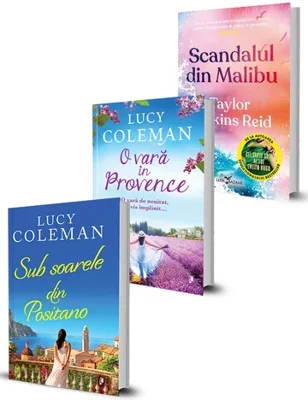 Pachet Sub soarele din Positano + O vara in Provence + Scandalul din Malibu. Set 3 carti