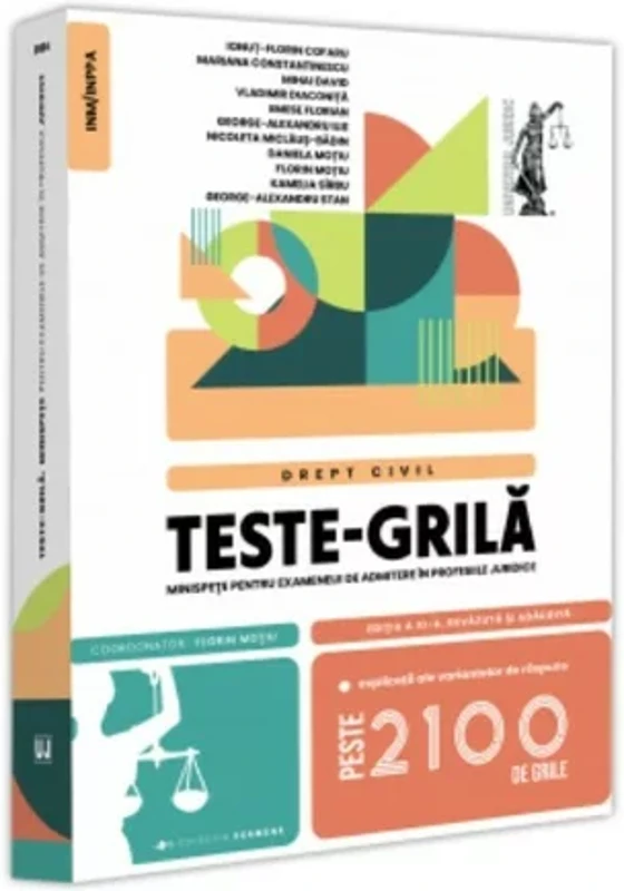 Teste-grila, minispețe pentru examenele de admitere in profesiile juridice. Drept civil - 2024