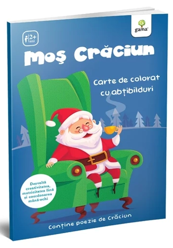 Moș Crăciun. Carte de colorat cu abțibilduri