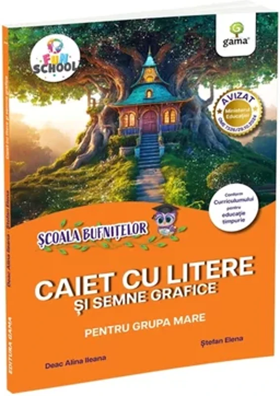 Caiet cu litere si semne grafice pentru grupa mare