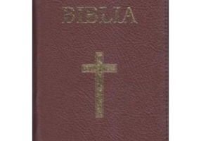 Biblia mica, 053, coperta piele, grena, cu cruce, margini aurii, repertoar