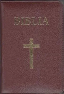 Biblia mica, 053, coperta piele, grena, cu cruce, margini aurii, repertoar