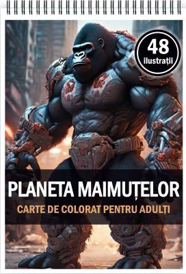 Carte de colorat, 48 de ilustratii, Planeta maimutelor