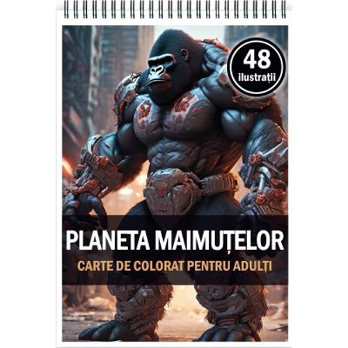Carte de colorat, 48 de ilustratii, Planeta maimutelor