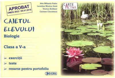 Biologie. Caietul elevului pentru clasa a 5-a. Exercitii, teste, resurse pentru portofoliu - Atia Mihaela Fodor