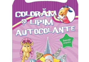 Coloram si lipim autocolante. Exercitii simpatice (mov)