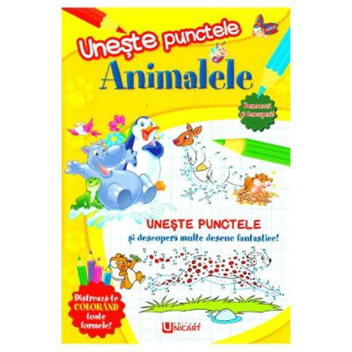Uneste punctele. Animalele (carte de colorat)