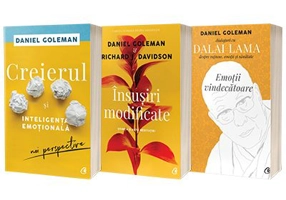Pachet de 3 carti seria Creierul si inteligenta emotiilor, Insusiri modificate, Emotii vindecatoare Daniel Goleman Dalai Lama